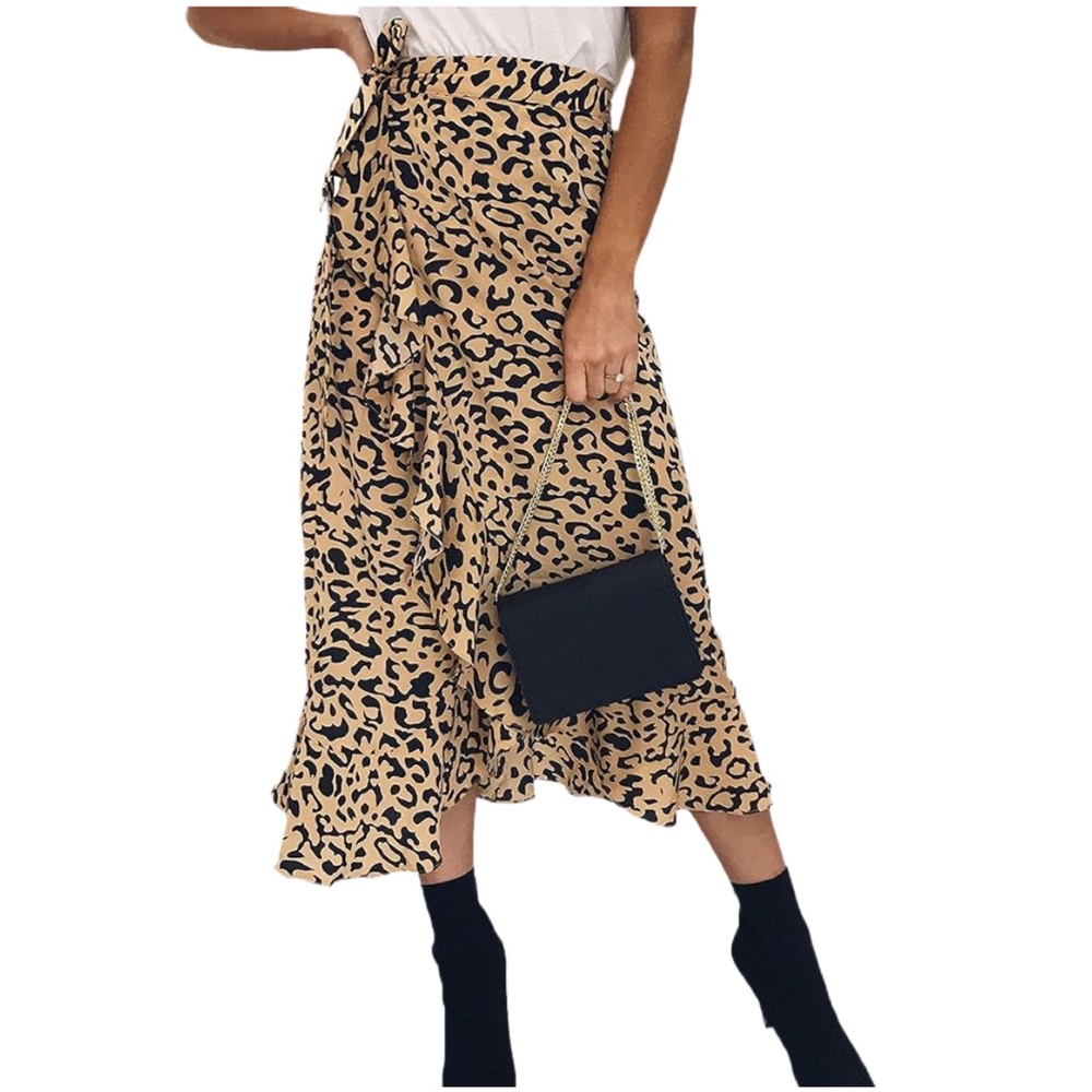 Cheetah Wrap Maxi HAUTE ROGUE | High Low Full Skirt Boho Summer Vacation Beach